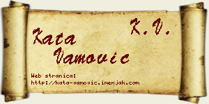 Kata Vamović vizit kartica